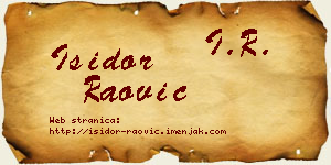 Isidor Raović vizit kartica